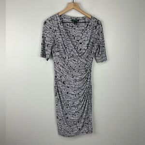 Lauren by Ralph Lauren V Neck Wrap Top Style Dress 6